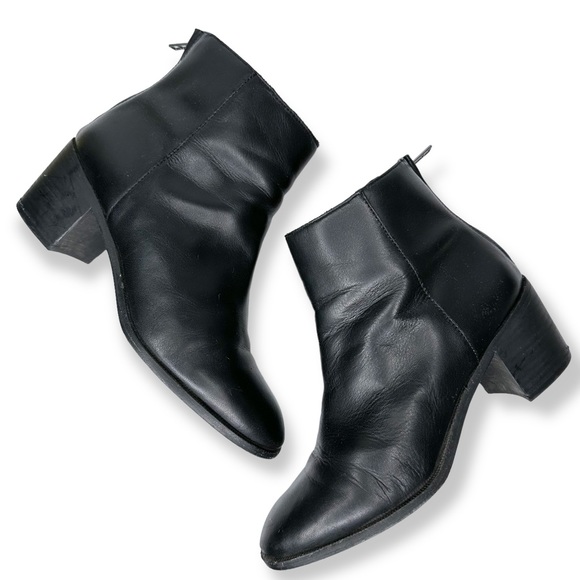 Madewell Shoes - Madewell Pauline Ankle Boot Black Leather Booties Size 7.5